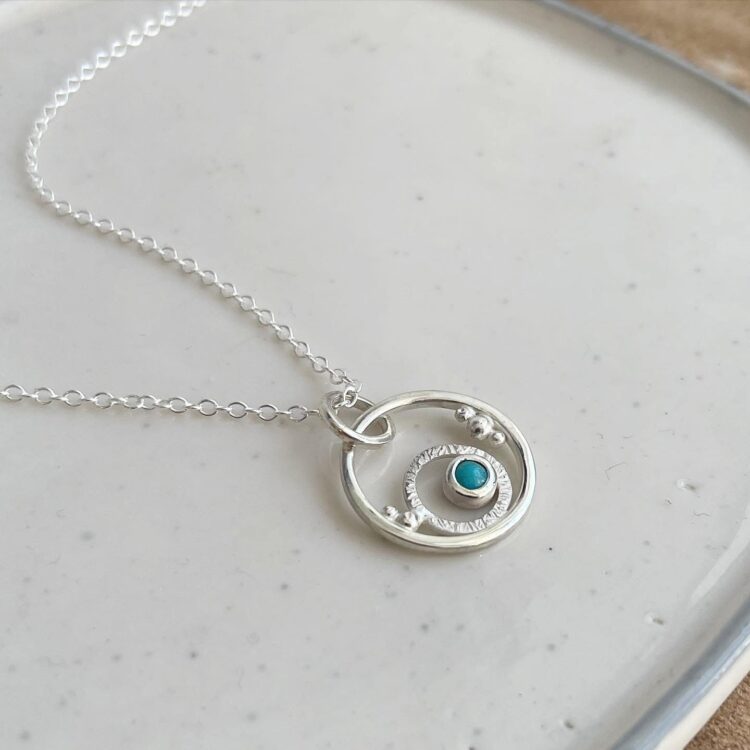 Turquoise sterling silver necklace - Sterling silver