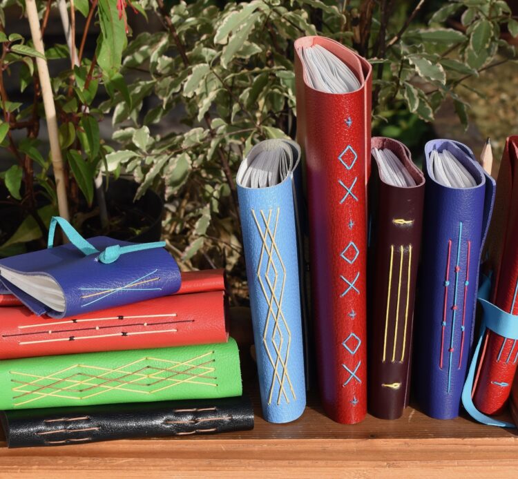 Various medieval long stitch bindings - Leather