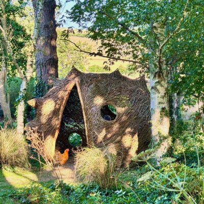 Binderto Pod - willow and wire - 3m x 3m - by Mark Antony Haden Ford