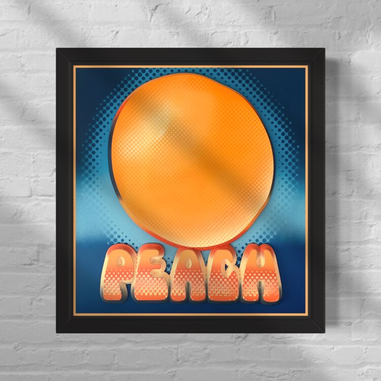 The Peach - Spray Painted lasercut MDF