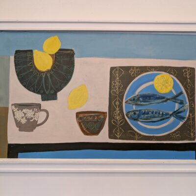 lemons and fish - Acrylic on canvas - 70cm  40 - by Susie Quinlan