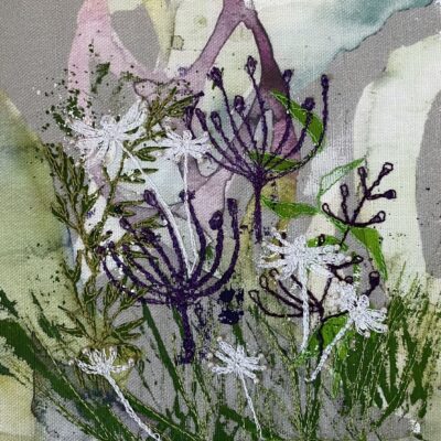 Seedheads - Mixed media textiles - 34x34 cm - by Ros Woodhead