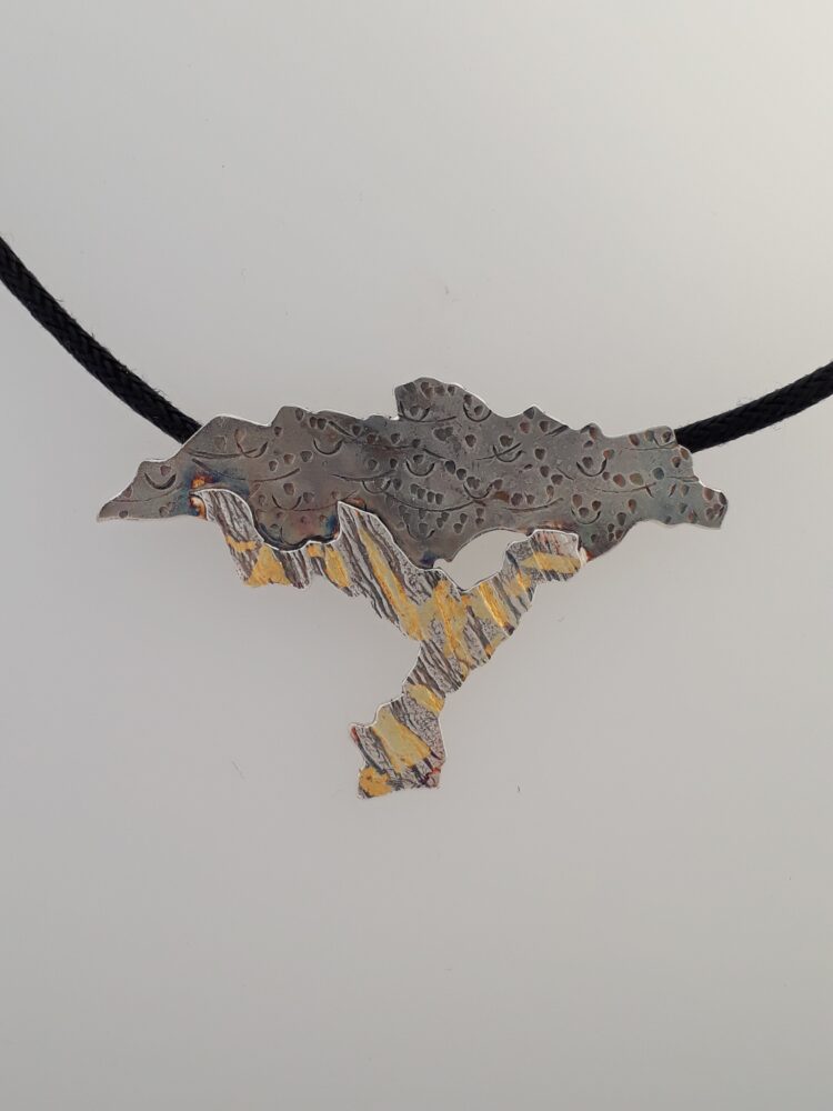 Necklace - Silver with 24ct gold