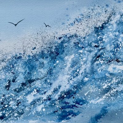 Wild Wave - Watercolour - 30 x 22 cms - by Sandra Hawkins