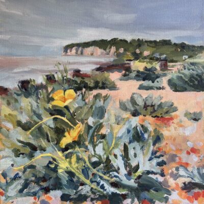 Sea Holly - Oil & acrylic on canvas - 30 x 30 cm - by Morna Hinton