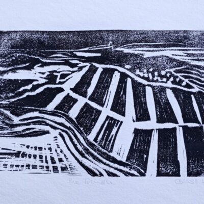 South Downs - Woodcut - 4x6