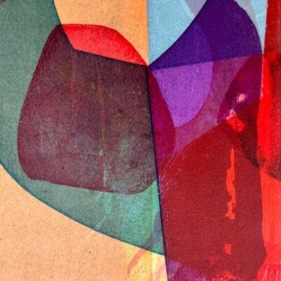 Jazz it up - Screen print block mounted on plywood - 13 x 18cm - by Sue England