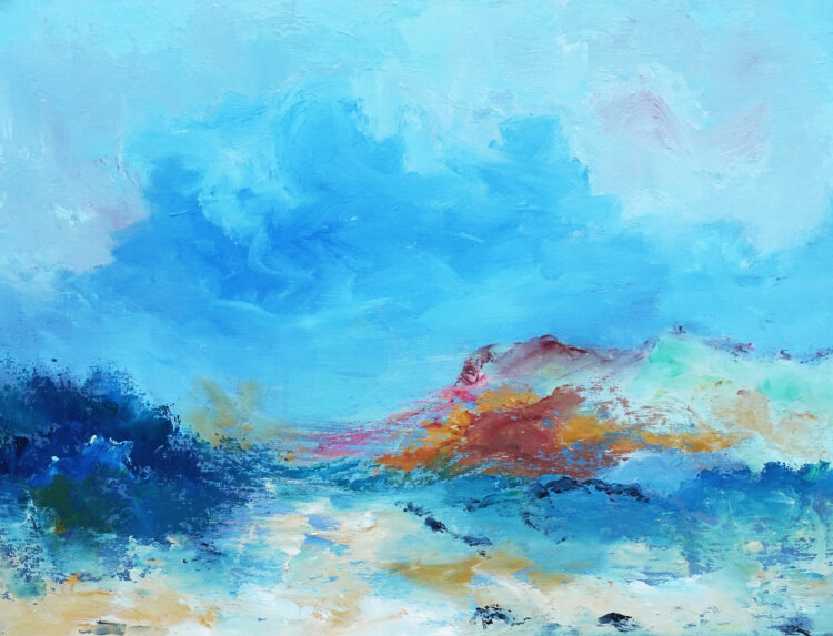 Through the Pass - Oil on board