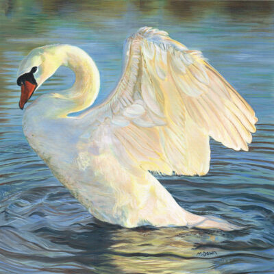 Swan Lake - Pastel pencil - 12 x 16 cm - by Melanie Dawn Razzell
