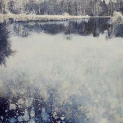 River Wey in January - Mixed Media - 80 x 55 cm - by Vicky Sangster