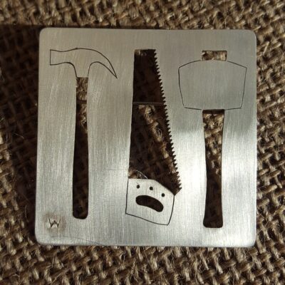 Tools Brooch - Sterling Silver - 4cm^2 - by William Stephens