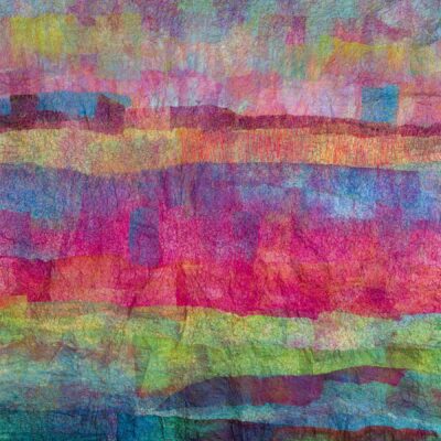 Sky at Twilight - Handdyed paper and stitch - 120 cm x 124 cm - by Anita Bell