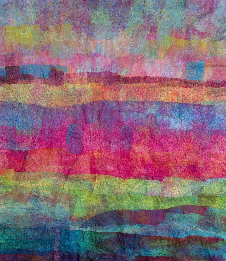 Sky at Twilight - Handdyed paper and stitch
