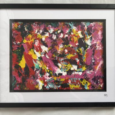 Feathers - Abstract acrylic - 40cm x 40cm - by Chris Foley