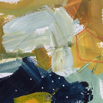 Silence Between Storms - Mixed media on paper - 20 x 20 cm - by Polly Dutton