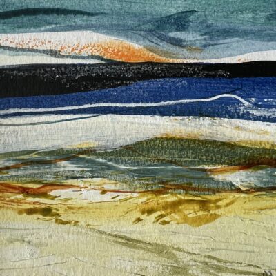 Yellow Table - Acrylic on board - 40cm x 30cm - by Debs Moran