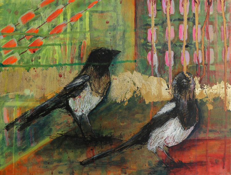 Two for Joy - Mixed media on canvas